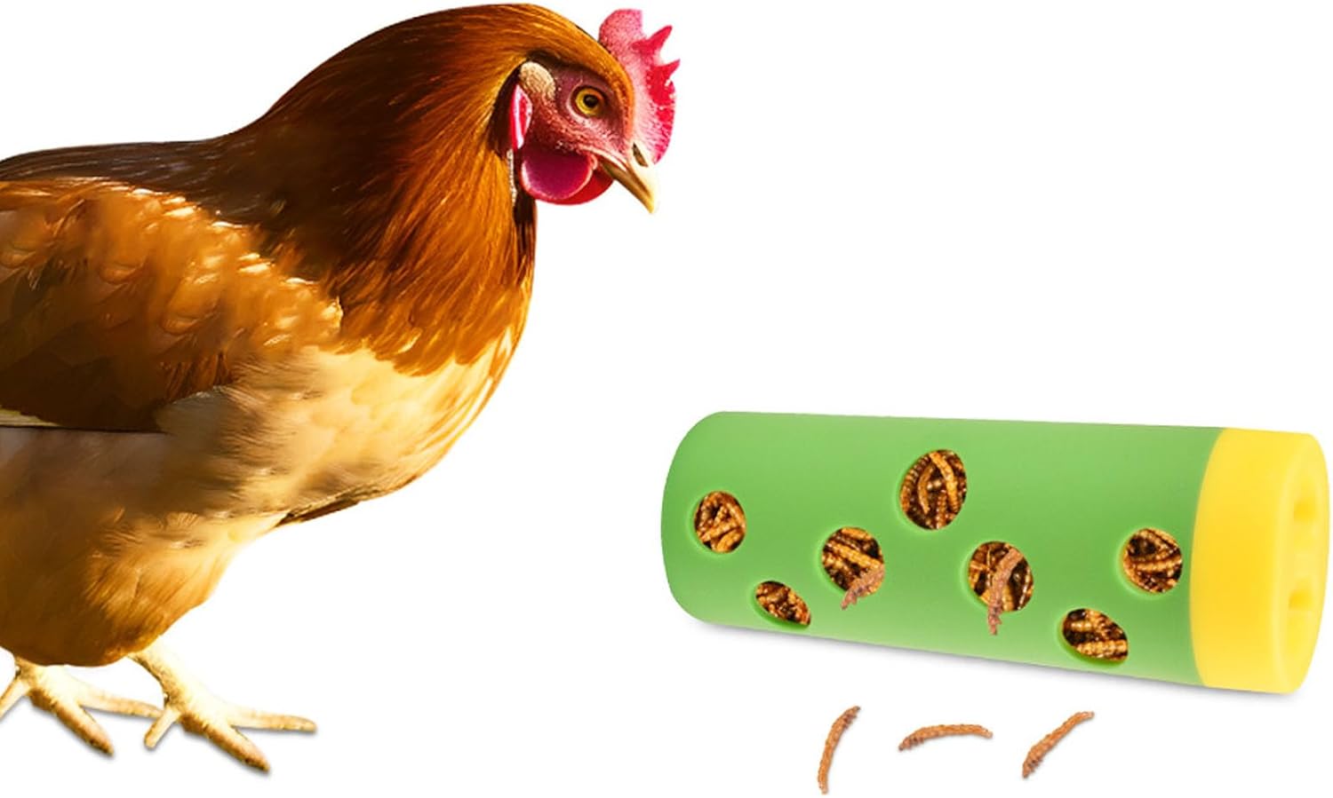 Zerodis Chicken Treat Roller, Interesting Chicken Feeder Toy for Poultry Chicken Treat Roller Toy Bite Slow Feeding Poultry Treat Roller