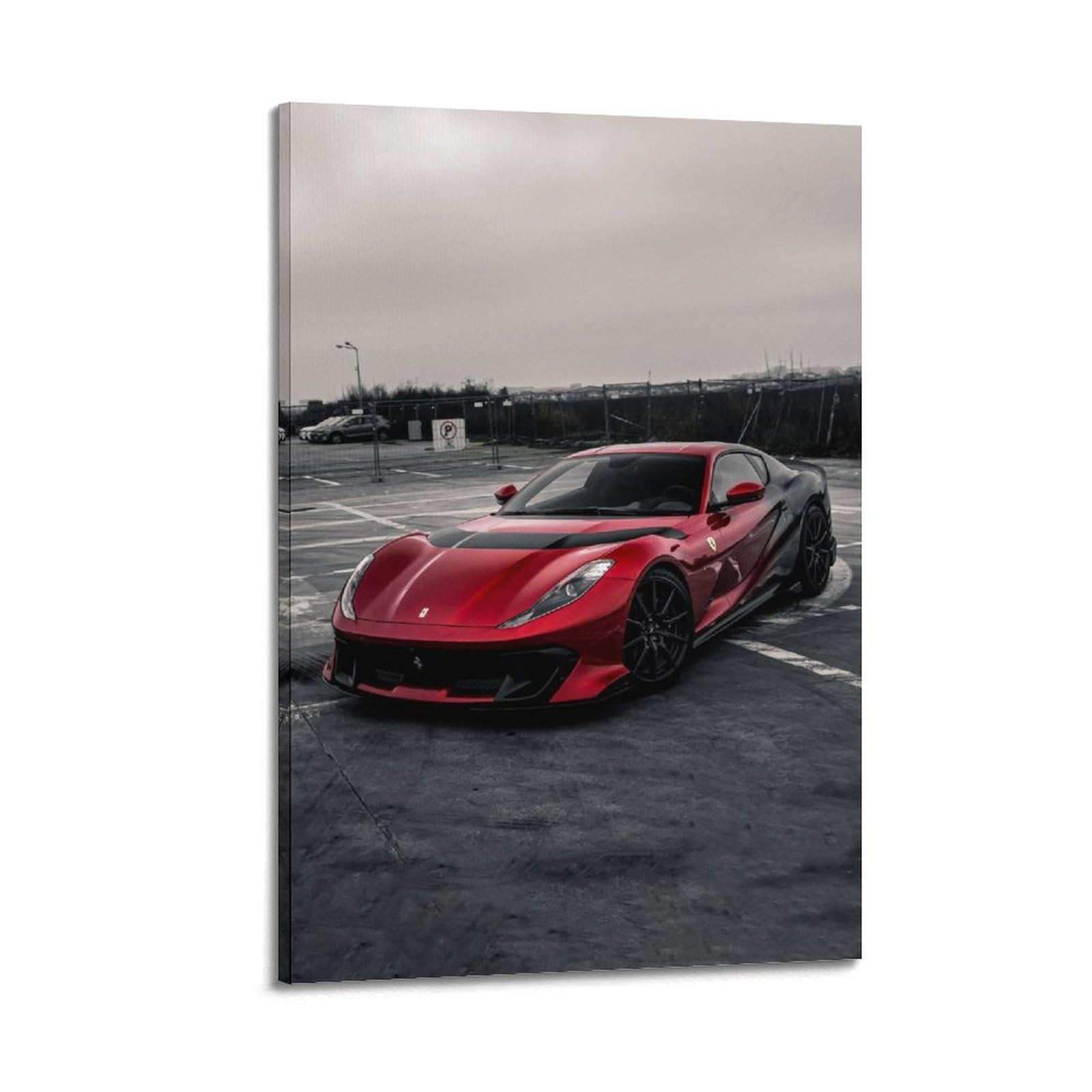 OKAHYS V12 Engine 812 Competizione Supercar Poster Modern Decorative Canvas Prints - Ideal Wall Art for Family, Man Cave, Game Room, Boys & Girls Bedroom 24x36inch(60x90cm)