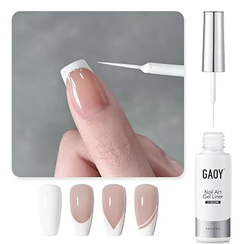 GAOY White Swirl Gel Nail Polish Art Liner, 8ml Classic Color