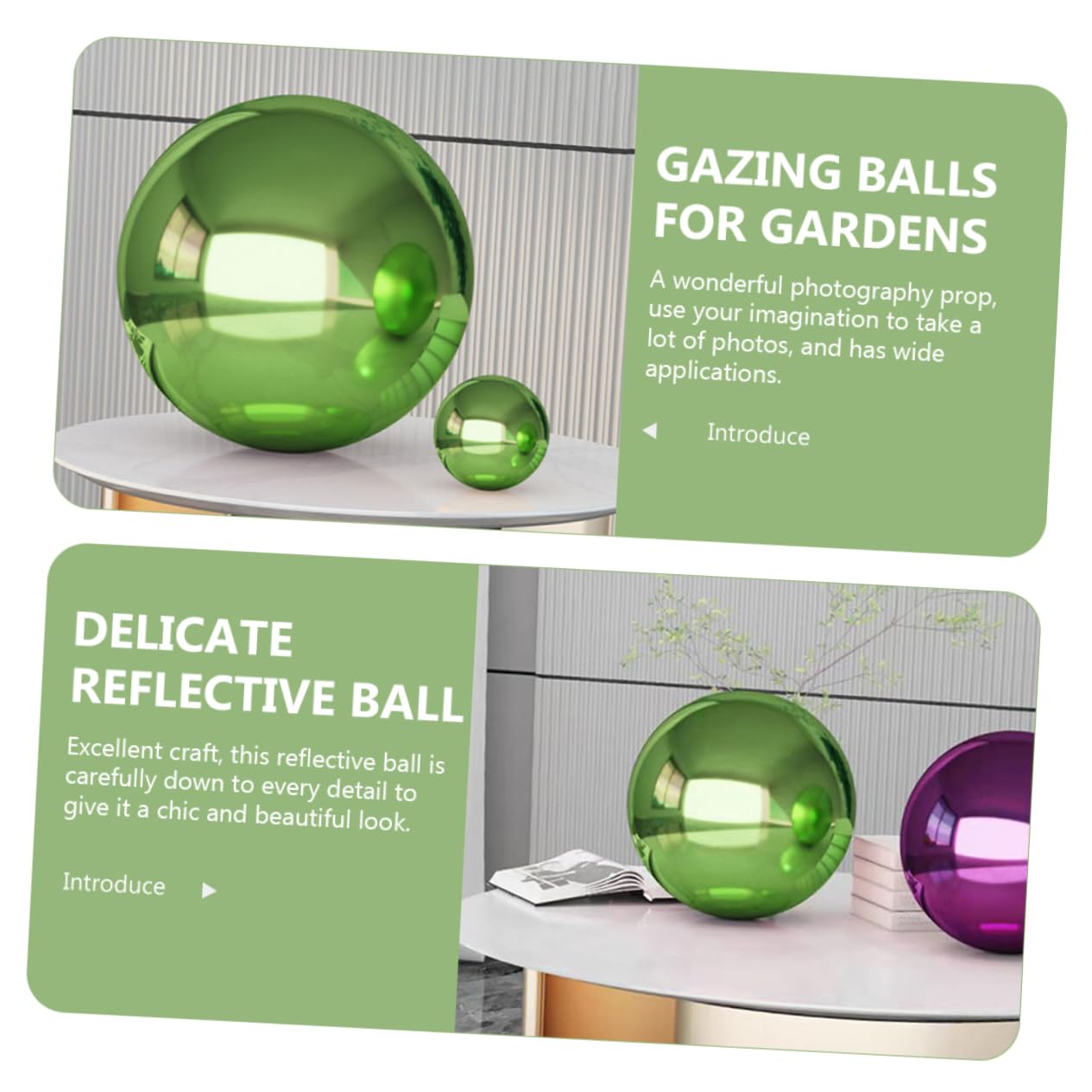 Garneck Stainless Steel Ball Decor Gazing Globe for Garden Reflective Hollow Ball Compact Size
