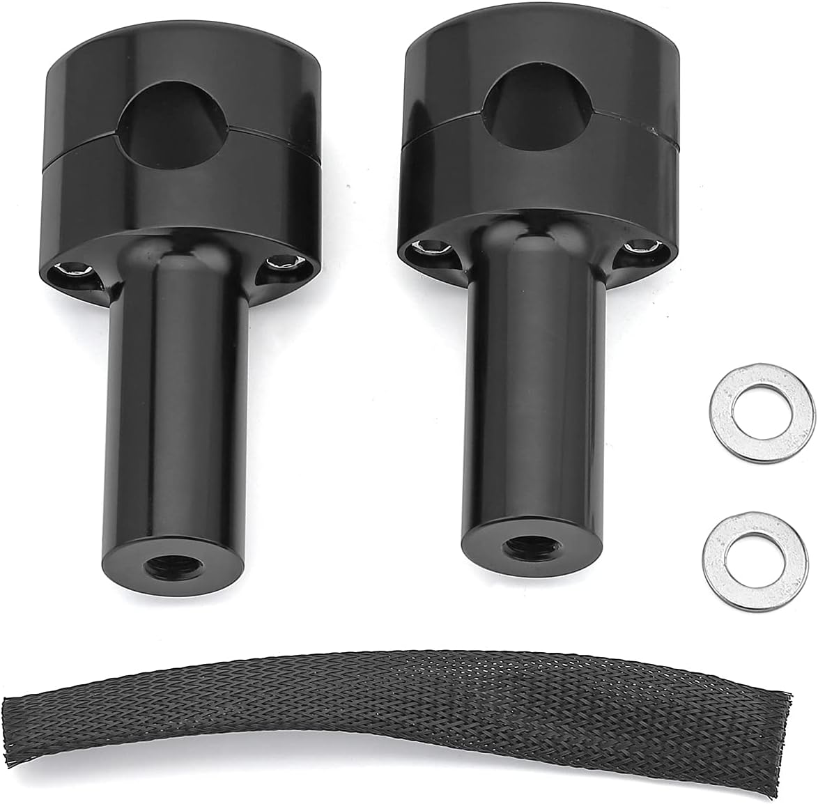 Mofun 4 Inch Riser 1" Handlebar Clamp Oval Head Hidden Bolt Fits for Harley Dyna Super Glide Low Rider Street Bob, Softail Heritage Deluxe, Sportster 1200 883, Road King, Black