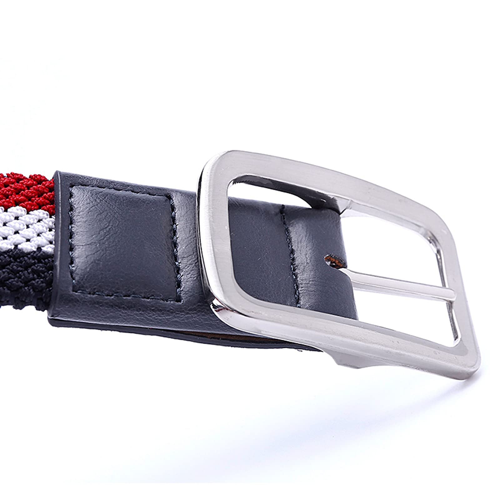 ApuaVireo&Co Cinturón elástico para hombre, sin agujeros, cinturón elástico de lona tejida en colores mixtos, 3,4 cm de ancho, cinturón vaquero