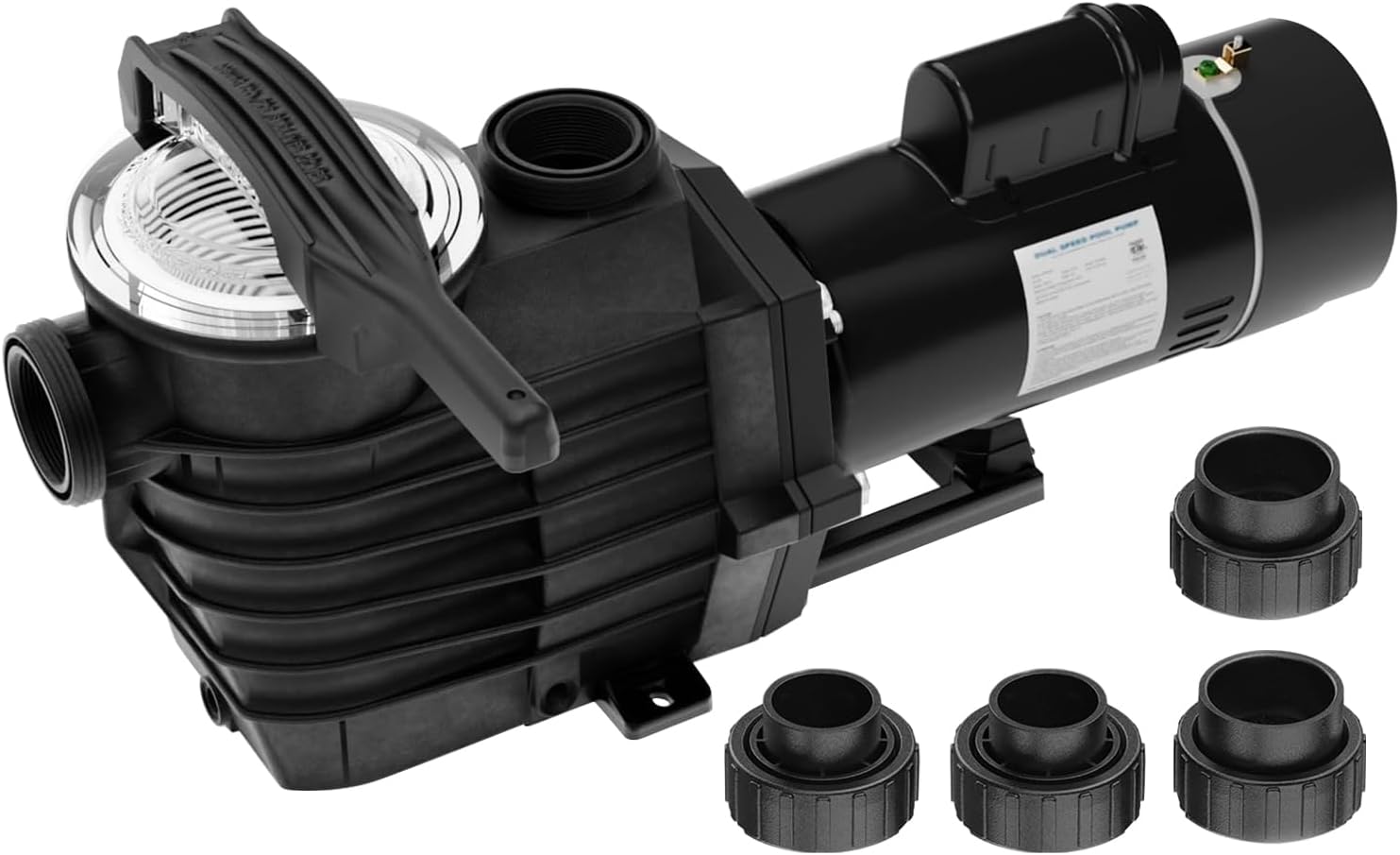 BRIOPAWS 2.5HP Dual Speed Pool Pump 230V, 6240GPH Flow, 79FT Head Lift, 1.5" and 2" Fittings, Self-Priming Water Pump for Inground/Above Ground/Seawater Pools and Hot Tubs, ONLY 230V 60HZ AC
