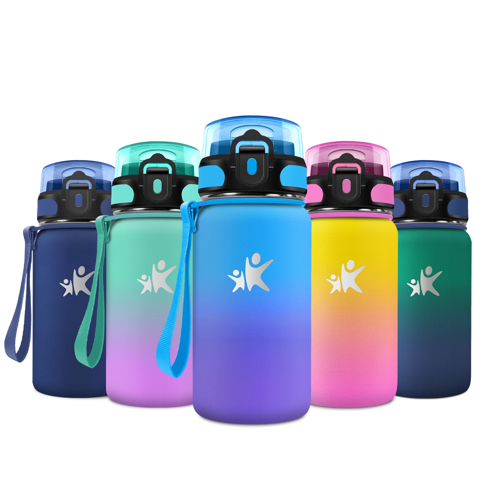 JAPORIA Thermal Bottle 500 ml, Thermal Water Bottle with Straw, BPA Free, Leak Proof, Double Walled, for Gym, Outdoor, l'école
