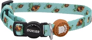 DUKIER - Collar para Gatos, Regulable y Ajustable, Accesorio Mascotas Resistente y con Cierre de Seguridad, Color LIMA, Talla Única (17-29 cm)