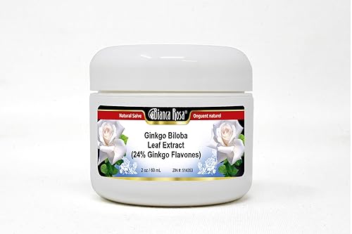 Bianca Rosa Extracto de hoja de Ginkgo Biloba (24% Flavones de Ginkgo) - Ungüento de ungüento (2 oz, ZIN 514353)