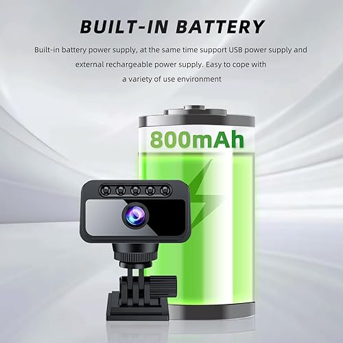 Miniatura 4 de Cámara oculta con nube, mini cámara espía 4K HD WiFi con video de vista de 150°, cámara secreta de vigilancia inalámbrica para interiores, detección