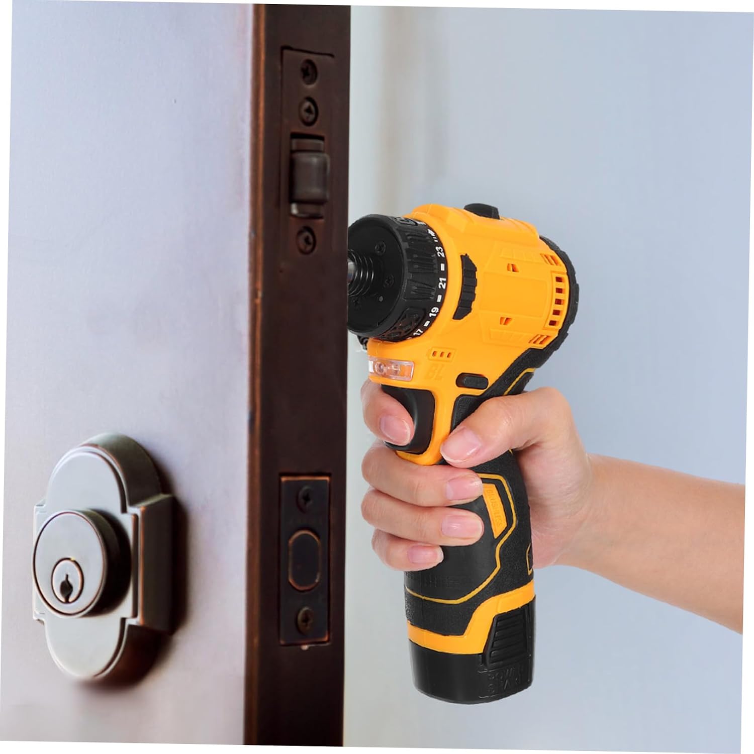 jojofuny Rechargeable Cordless Electric Screwdriver with Dual Batteries High-speed Motor for Home Repair Projects Tool with Us