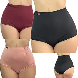 Kit 3 Calcinha Cinta Dupla Pós Parto Cintura Alta Lingerie