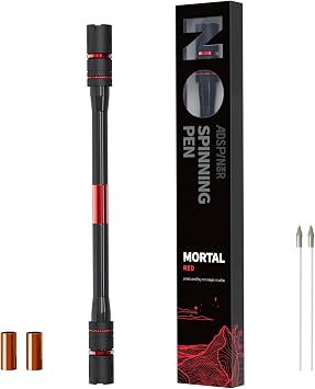 Mortal Spinning Pen Mod by Mr. Nope Professional Trick Pen for Tricks & Relief Anti-Slip, Long, Red
