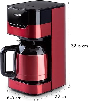 Cafetera Goteo 10 Tazas con Capacidad de 1.2L, Cafeteras Pequeñas Filtro 800W, Cafetera Americana Café Molido con Temporizador, Jarra Térmica de Acero Inoxidable, Cafetera de Filtro Café6
