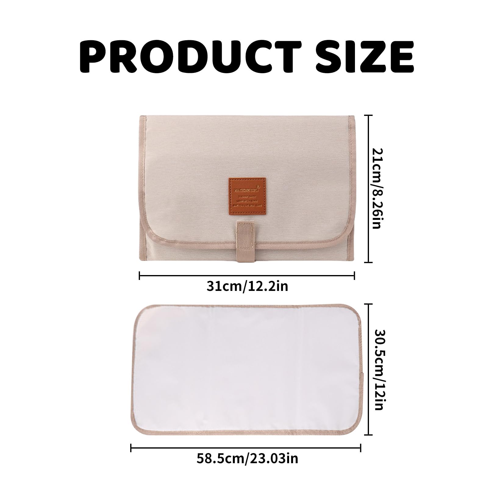 Portable Baby Changing Mat Travel,Babys Changing Mats Foldable,Lightweight,Foldables Nappy Change Cushion,Waterproof and Compact Nappy Mat,Home Outside Baby Clean Mats(Ivory-White) - Image 2