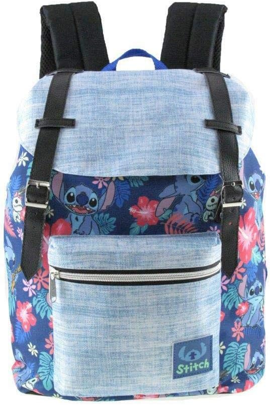 Limited Lilo and Stitch Allover Pattern Preppy Vintage Style 16" School Backpack