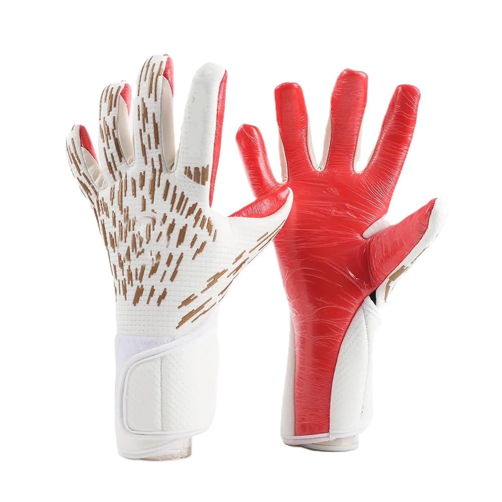 RedOak Thickened Antislip Latex Goalkeeper Gloves - White - Size 8