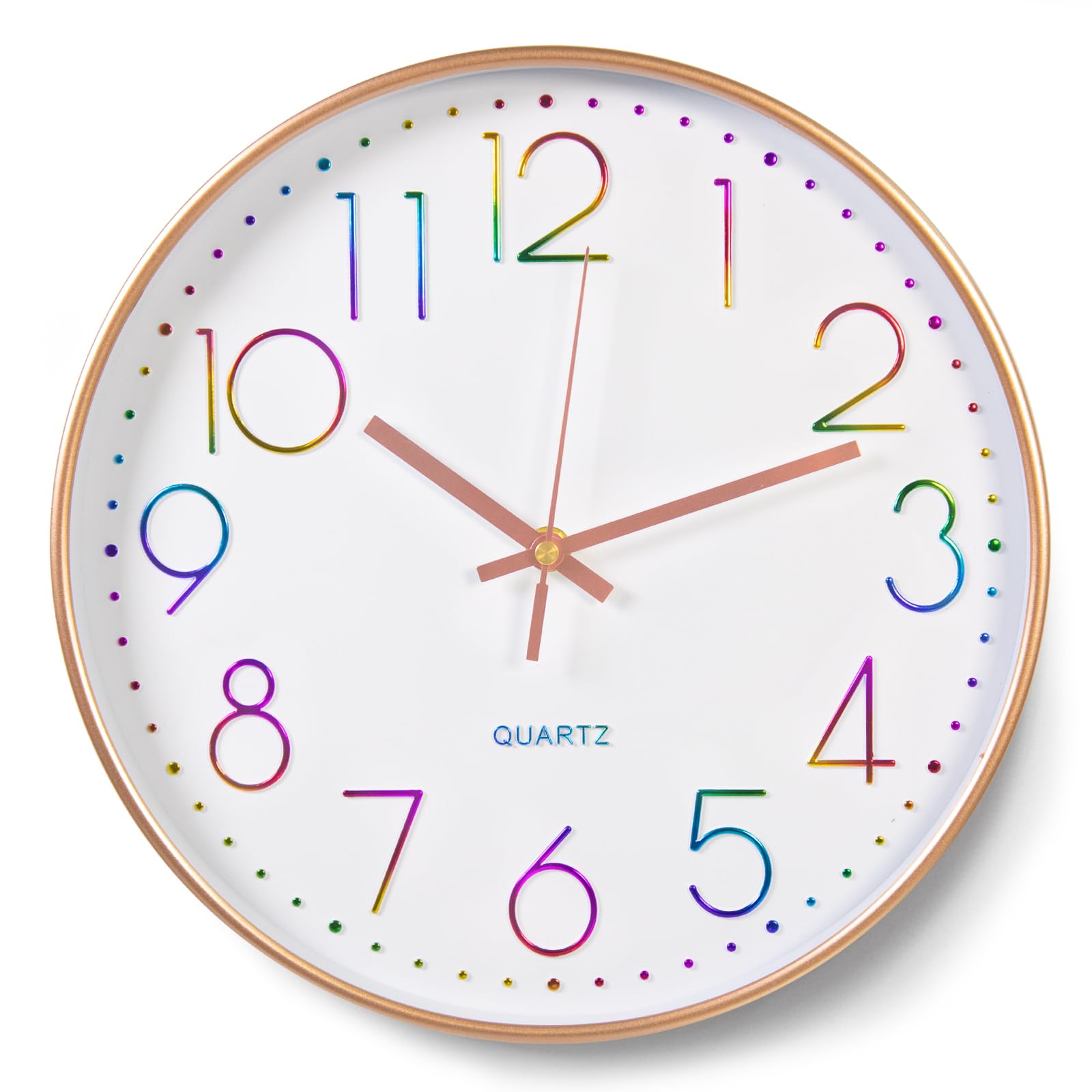 Horloge Murale Silencieuse 30cm Ronde Chiffres Arabes Quartz pour Chambre Salon Cuisine