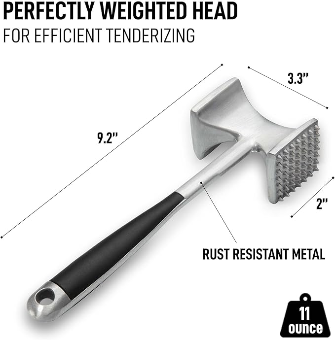 Ablandador de Carne Profesional Zulay Kitchen - Martillo Doble Cara Negro miniatura 3