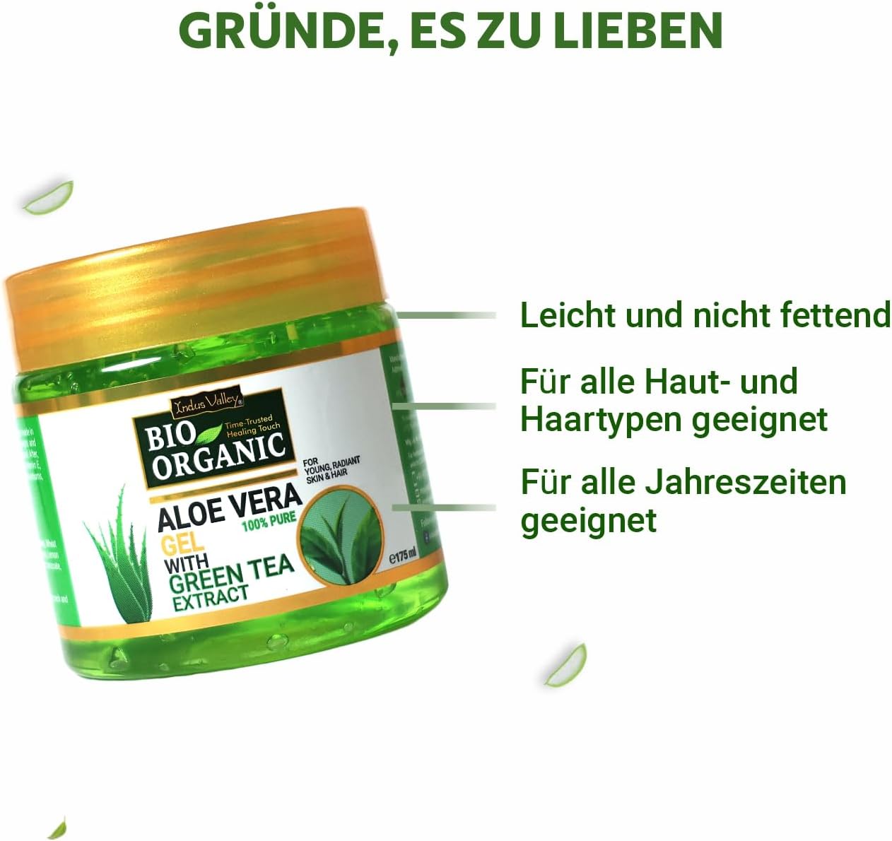 Indus Valley Bio Organic 100 Percent Pure Natural Aloe Vera Moisturizing Gel 175 ml