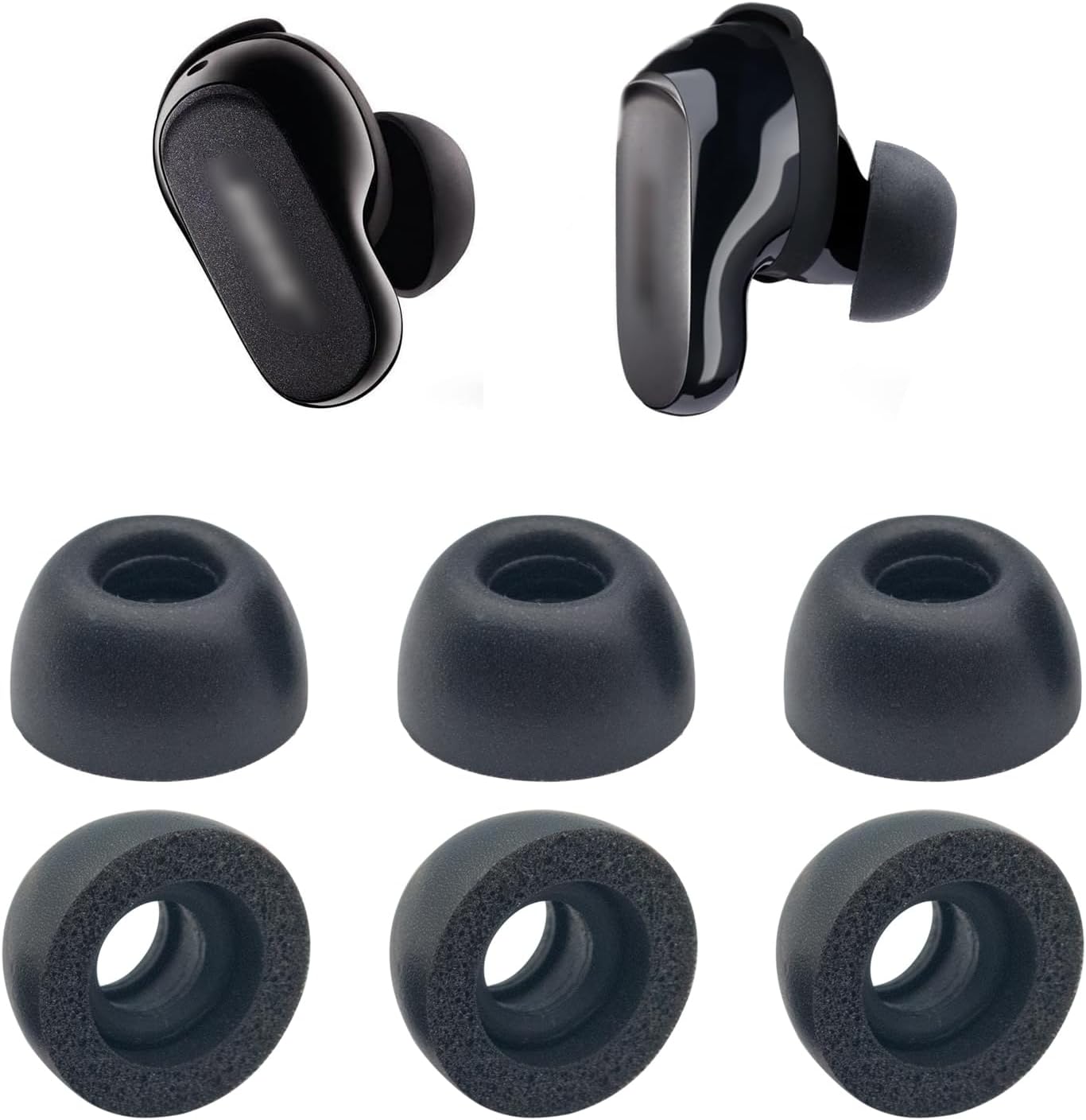 Klowcok Foam Eartips for Bose QuietComfort Ultra/Earbuds II/Bundle, Medium
