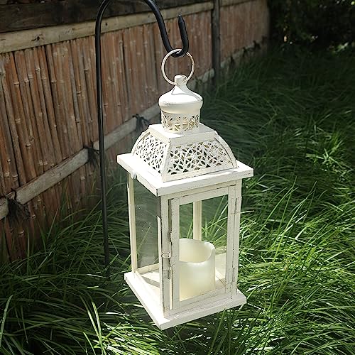 Needomo 14.4" Christmas Lantern Decorations Indoor, Vintage Hanging Candle Lanterns, Large Outdoor Decorative With Clear Glass, Metal Candle Holder For Home, Table, Patio, Rustic Farmhouse Wedding #TOP4