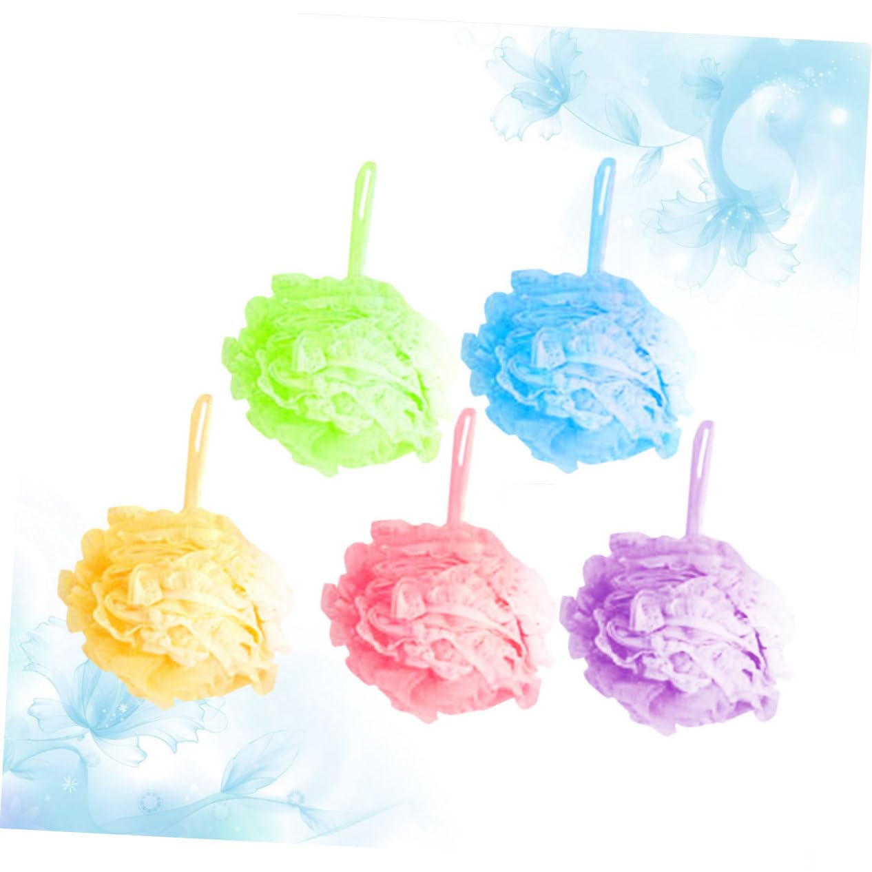 DOITOOL 5piezas Esponjas De De Exfoliante Encaje Balones y Acolchadas Para Cuidado Mezclados