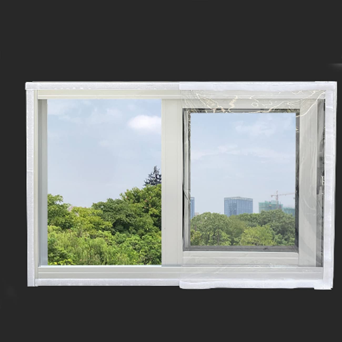 Film isolant pour Fenêtre,Kit isolant pour Porte et Fenêtre Film Solaire Anti Froid pour Fenêtre Comprend un Ruban Adhésif pour une Installation Facile (W*H:120x180cm/47x71in)