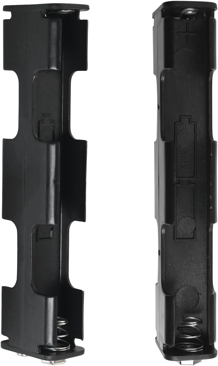 6PCS 4 x AA Battery Holder with Standard snap Connector 6V Output, Back to Back Double Bar Battery Holder, and ATX Metal Detectors 4.21x1.02x0.67in