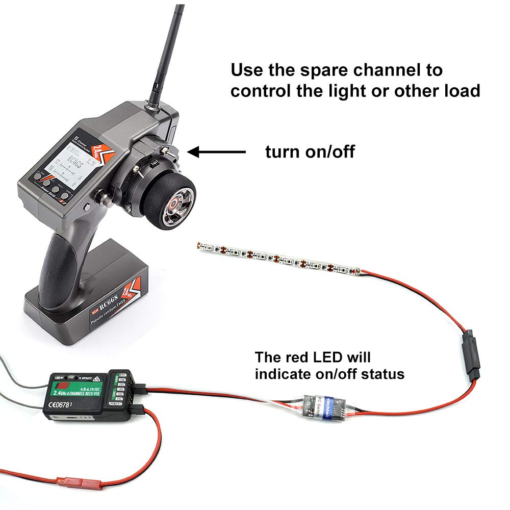 Interruttore Controller RC Per Luci - Modulo LED Terzo Canale Per Auto Telecomandate - Accessorio Ricambio