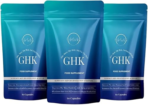 GHK-Cu Peptide Supplement – Copper Peptide Capsules for Hair, Skin & Nails – Cellular Health & Recovery Support – Samuals GHK CU Complex – 180 Capsules (3 Packs of 60 Capsules- 200mcg)