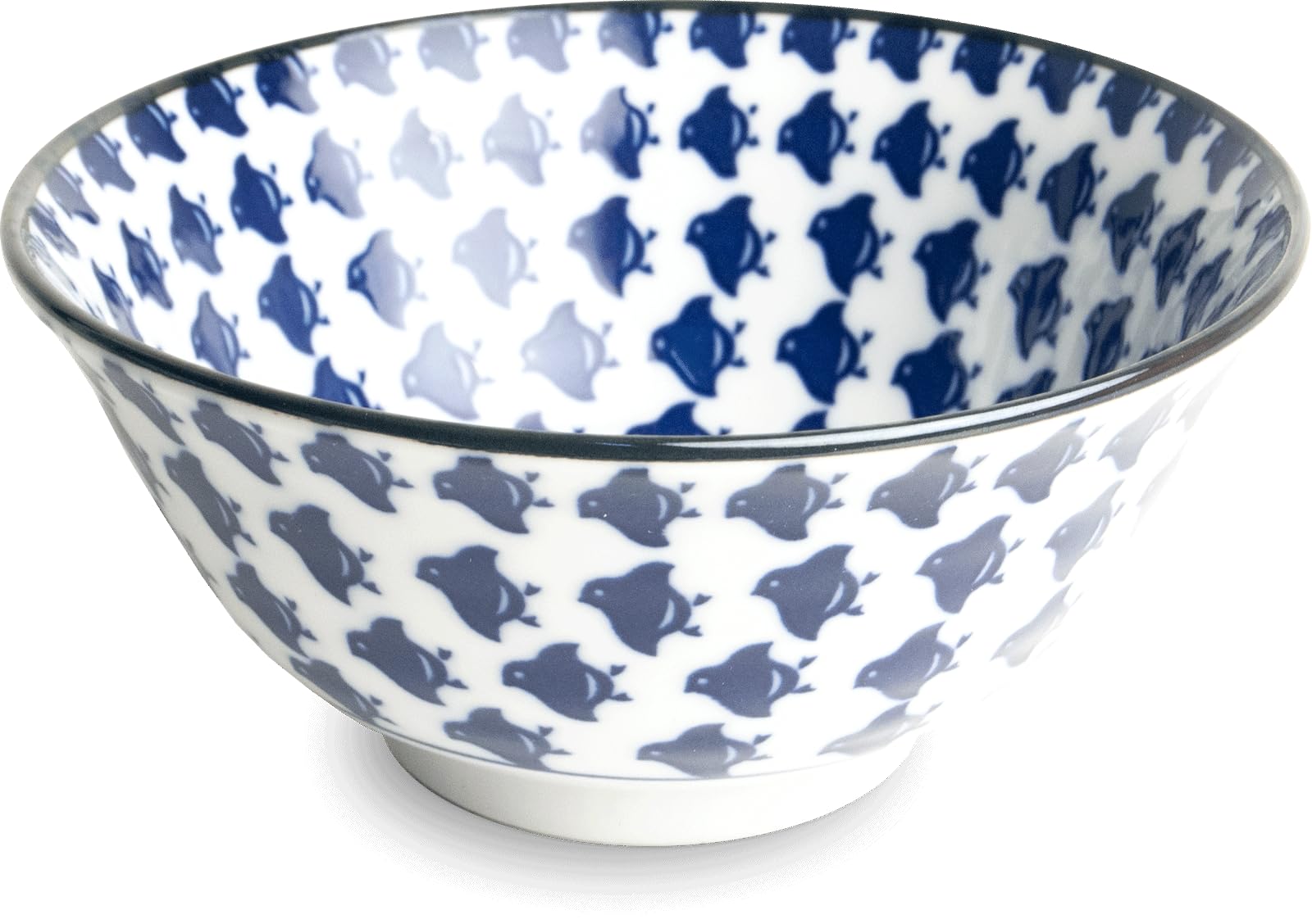 Japan-Bowls AsiATICA - Lot de 5 bols à ramen en porcelaine de 15 cm - Bols asiatiques de qualité supérieure pour riz, pâtes, tapas, udon, céréales - Set de bols à soupe avec designs japonais (Seigaiha