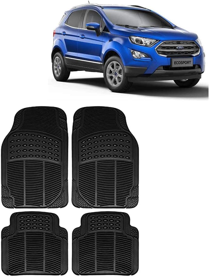 AdroitzRubber Floor Car Mats (Black) Best Fit for Maruti Suzuki Alto, Maruti Suzuki WagonR, Maruti Suzuki Swift, Tata Nexon, Hyundai Creta, Tata Punch, Maruti Suzuki Dzire
