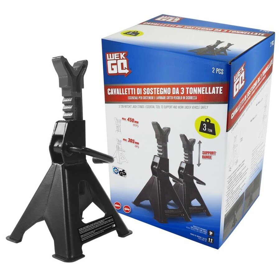 WEKGO Cavalletti Auto Professionali | Regolabili | Robusti | Compatti