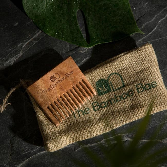 Neem Wood Wide-Toothed Mini Comb for Travel, Suitable for All Hair Types-picture-45