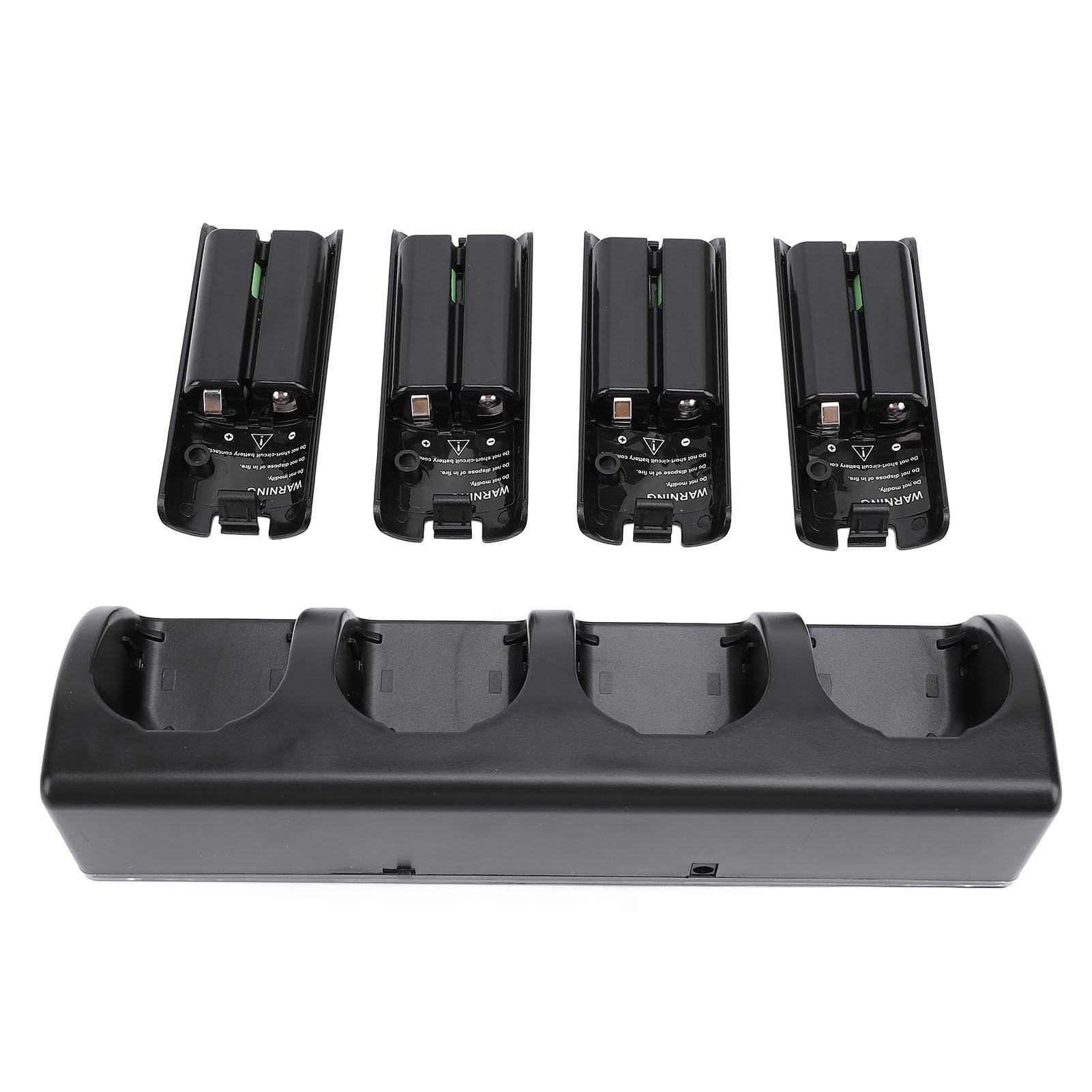 Wakects Estación de Carga Remota, Base de Carga para Controlador ABS con 4 Baterías Recargables de 2800 MAh, de 5 V, Configuración de 4 Controladores para Salas de Juegos Familiares y Reproductores