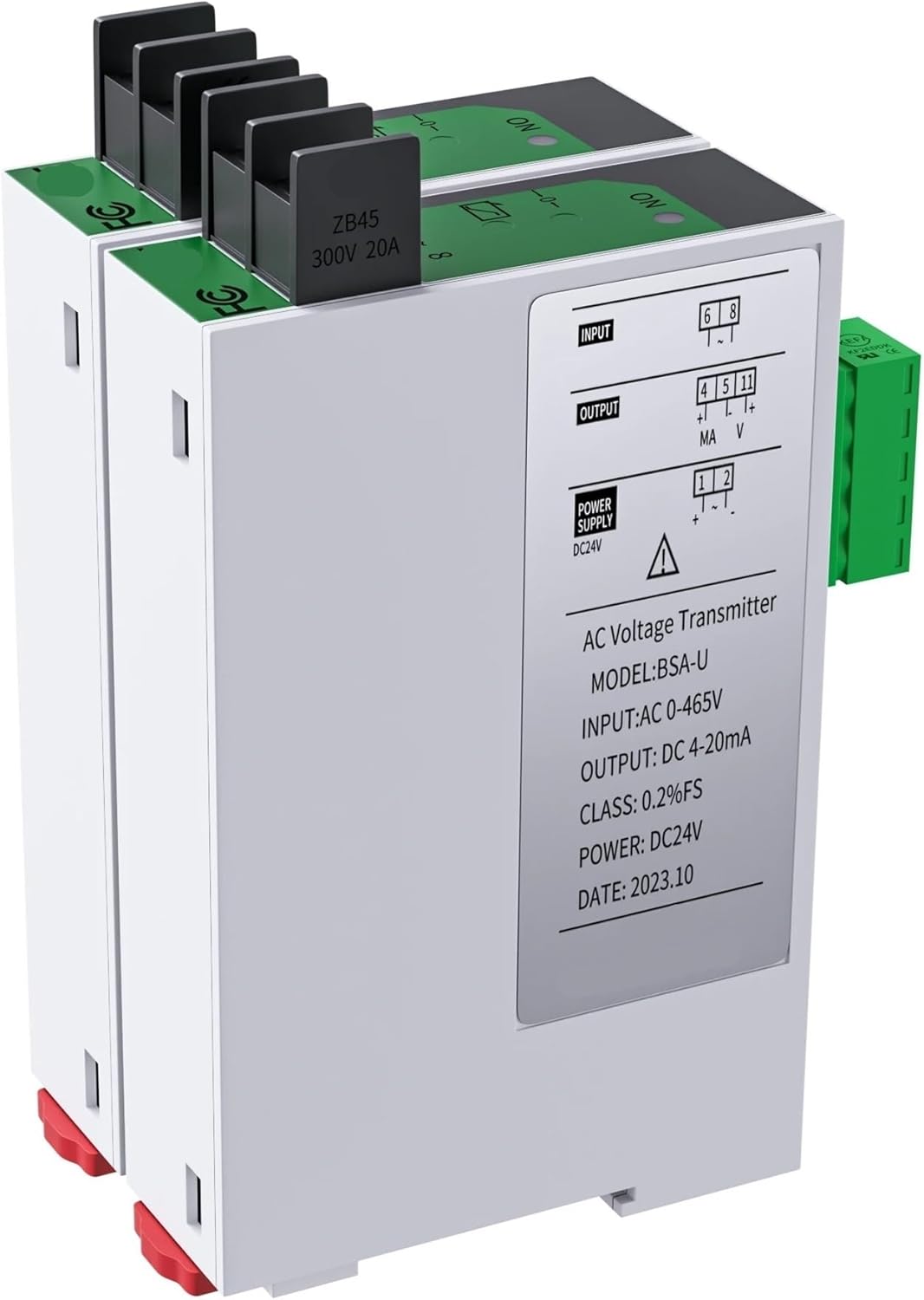 AC Voltage Transducer Voltage Sensor DC24V Voltage Sensor Transducer 4-20mA 0-10V 0-5V RS485 AC Voltage Transmitter 0-100V 0-220V 0-380V 0-500V Voltage Converter(Input AC 0-200V,0-5V)