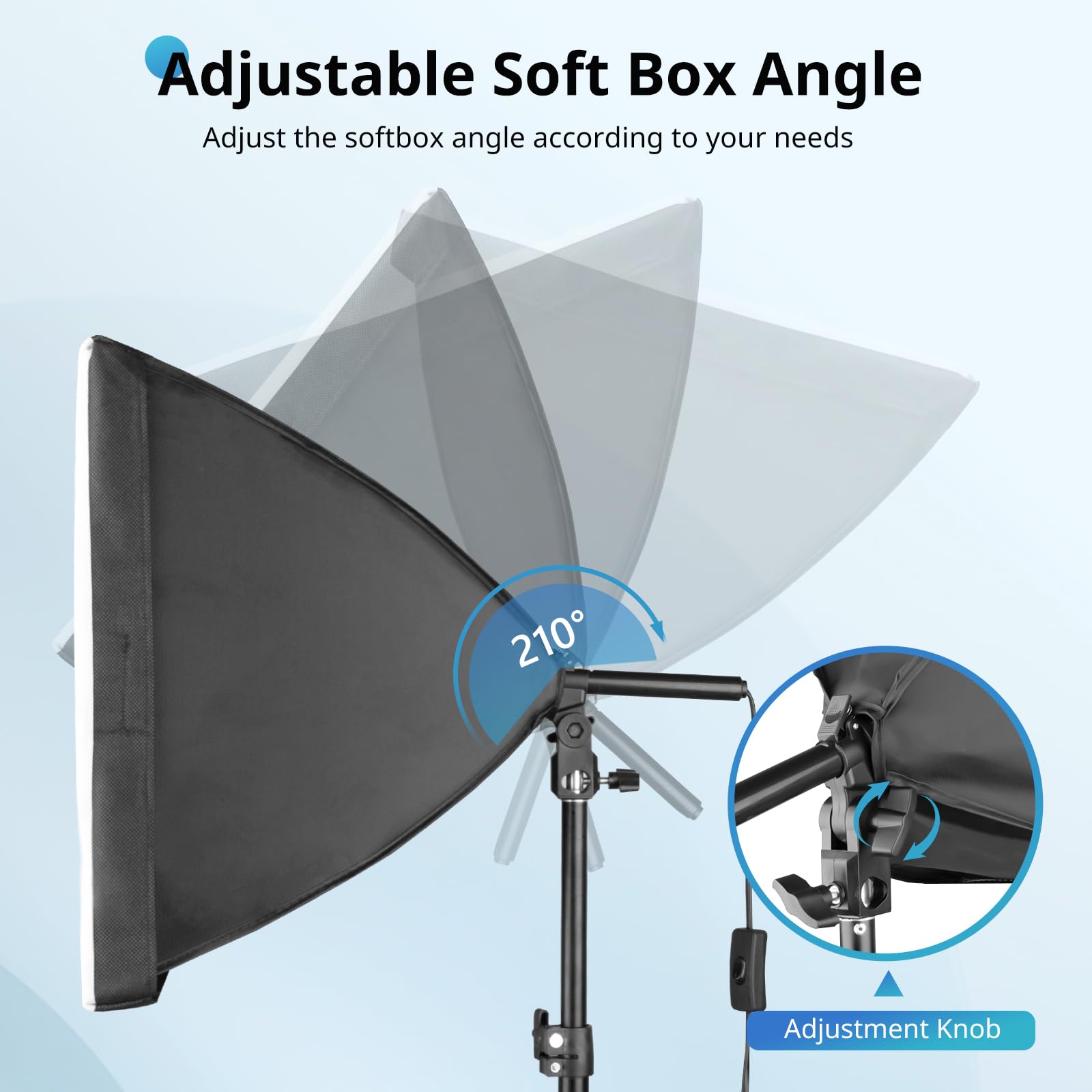 UBeesize - Kit de iluminación para fotografía de Softbox, Kit de iluminación Continua de 16 x 16 Pulgadas con Enchufe E27 de 40 W 6500 K, iluminación Profesional de Estudio fotográfico para grabación