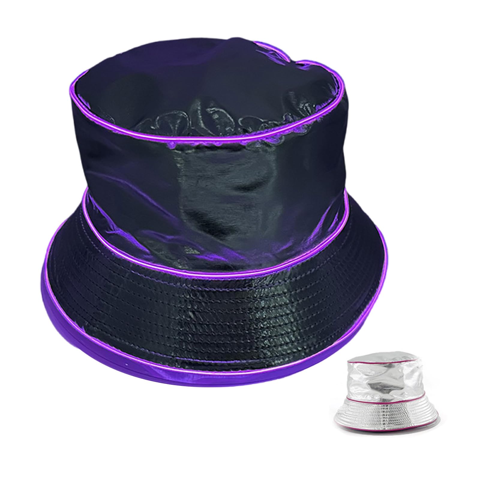 MICFENY Foldable LED Party Hat With Glowing Design For Women Men Dance Event Stage Show Cosplay Party Dressingup Headpiece
