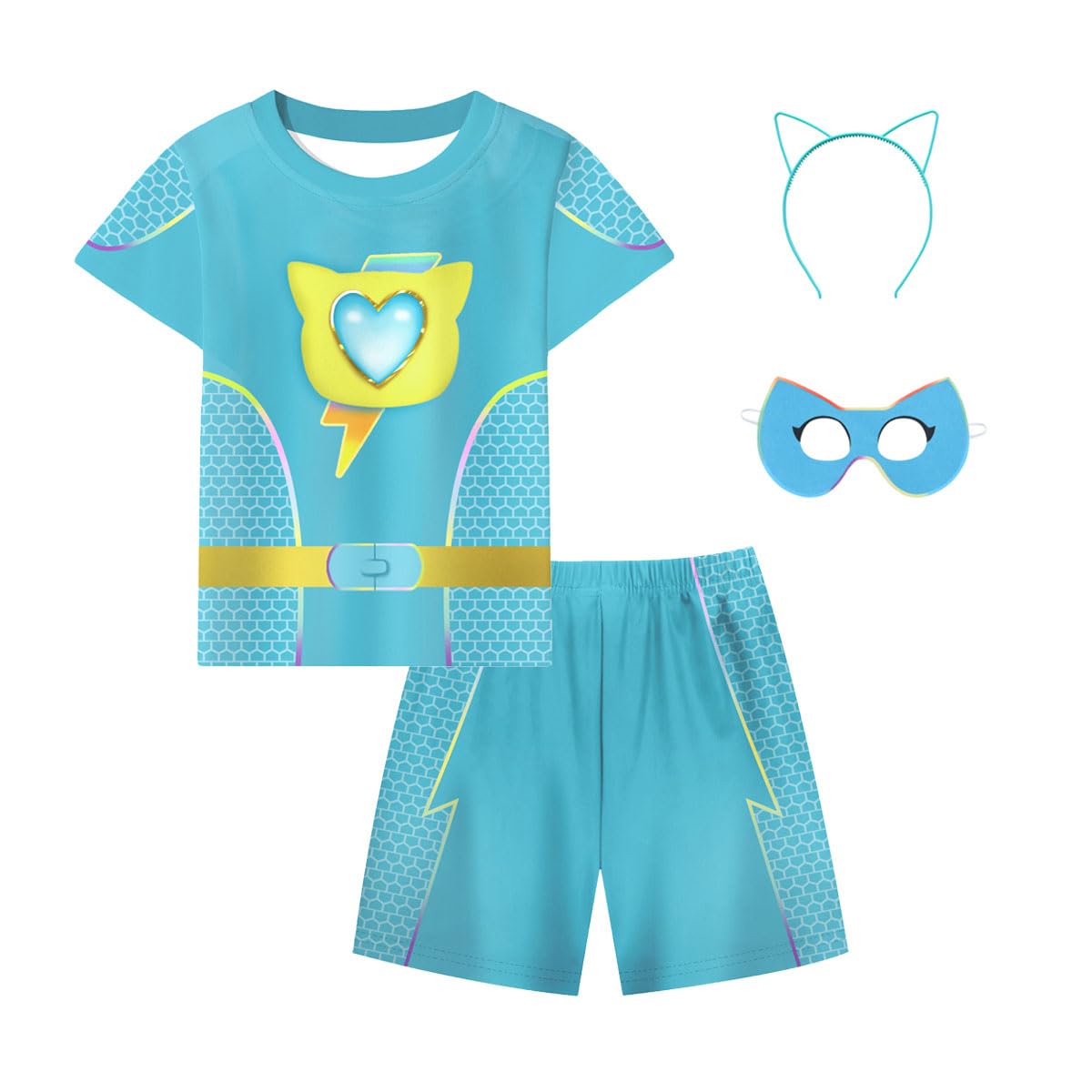 ACoiay Kids Kitties Daily Outfit with Mask and Headband for 2-8 Years