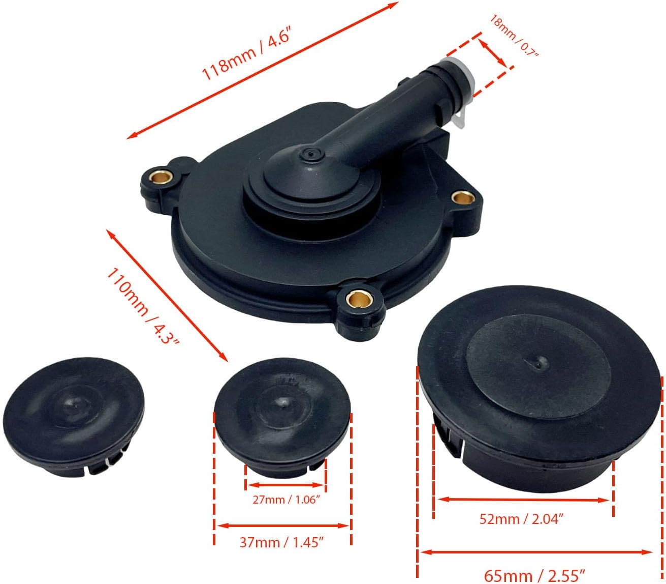 PVC Vent Valve Crankcase Breather Oil Separator Cover and Camshaft Expansion Plug Kit 2720100631 2720100631 0009985690 Compatible with ML350 C230 C300 E350 C350 SLK300 ML450