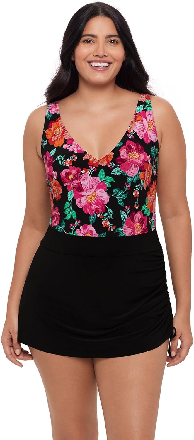 Women's Full Tummy Control Shaping Julie Swimdress with Adjustable Coverage