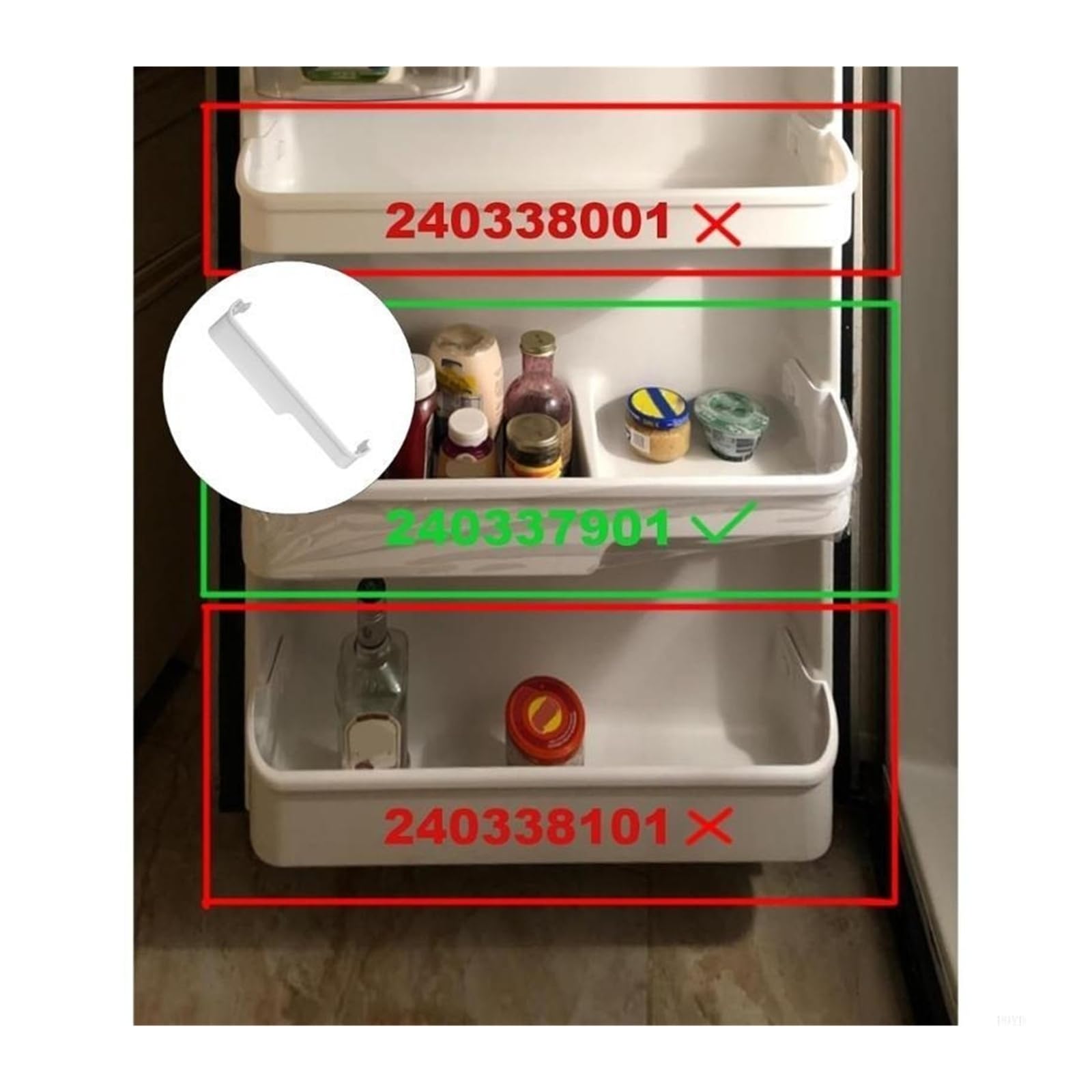 Generico Reemplazo del cajón congelador refrigerador, de almacenamiento compatible con varios modelos | Cajón para congelador de construcción resistente para repuesto de piezas de repuesto para refrigerador doméstico