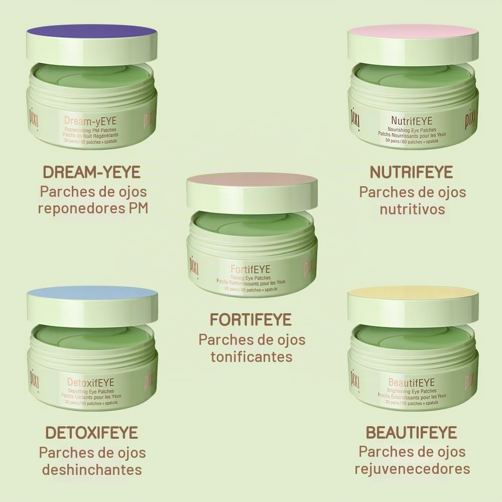 Pixi Beauty NutrifEYE Eye Patches | Parches Ojos Bolsas y Ojeras con Flor de Rosa, Aloe Vera y Manzanilla para Hidratar y Calmar el Contorno de Ojos | 30 Pares/60 Unidades