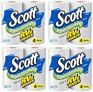 Scott Rapid Dissolve Bath Tissue Made for RVs and Boats (16 Rolls)