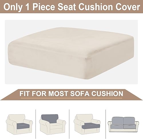 Miniatura 6 de Fundas de cojín para sofá, 1 pieza, de terciopelo, elásticas, para asiento o respaldo, fundas individuales suaves para sofá seccional (1 pieza para
