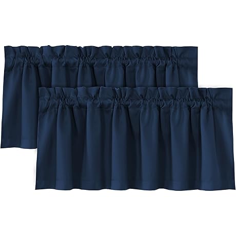 H.VERSAILTEX 100% Blackout Valance Navy Blue