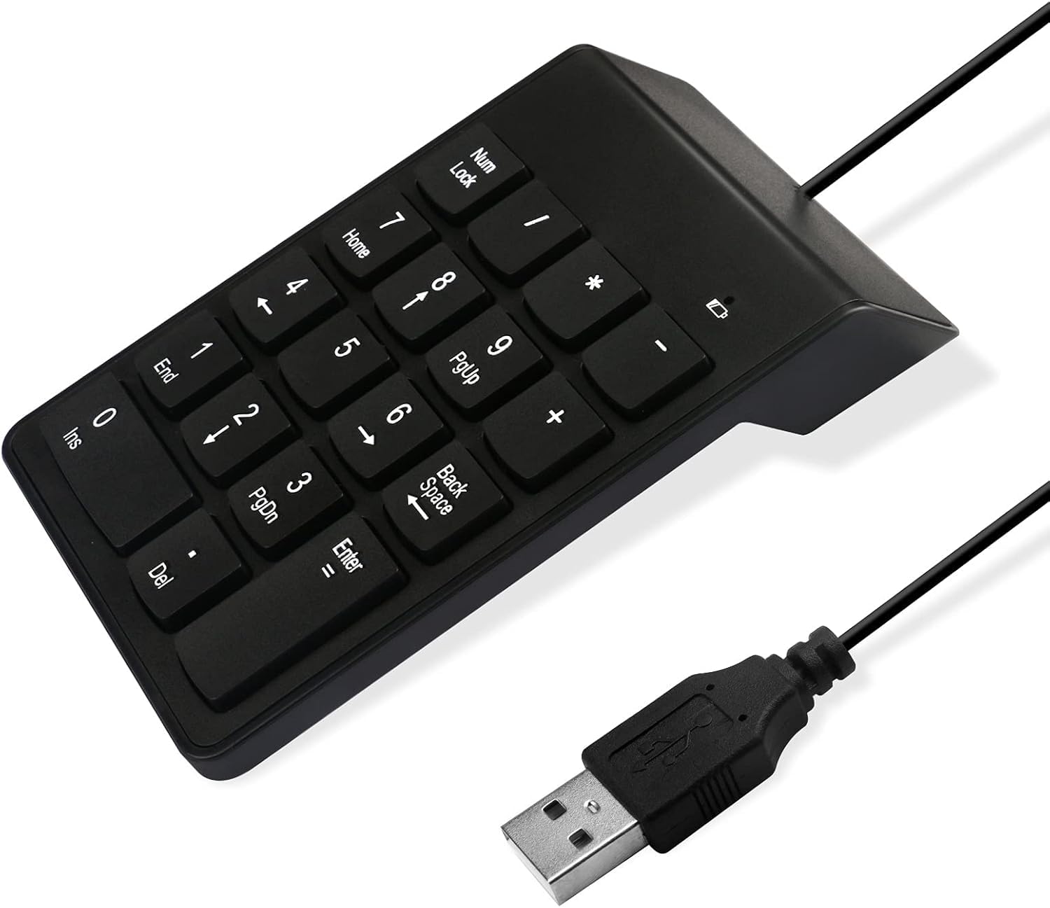 SANCY USB 2.0 Wired 18-Key Numeric Keypad Slim Mini Number Pad for Mac, PC, Laptop, and Desktop Use (Black)-image-8