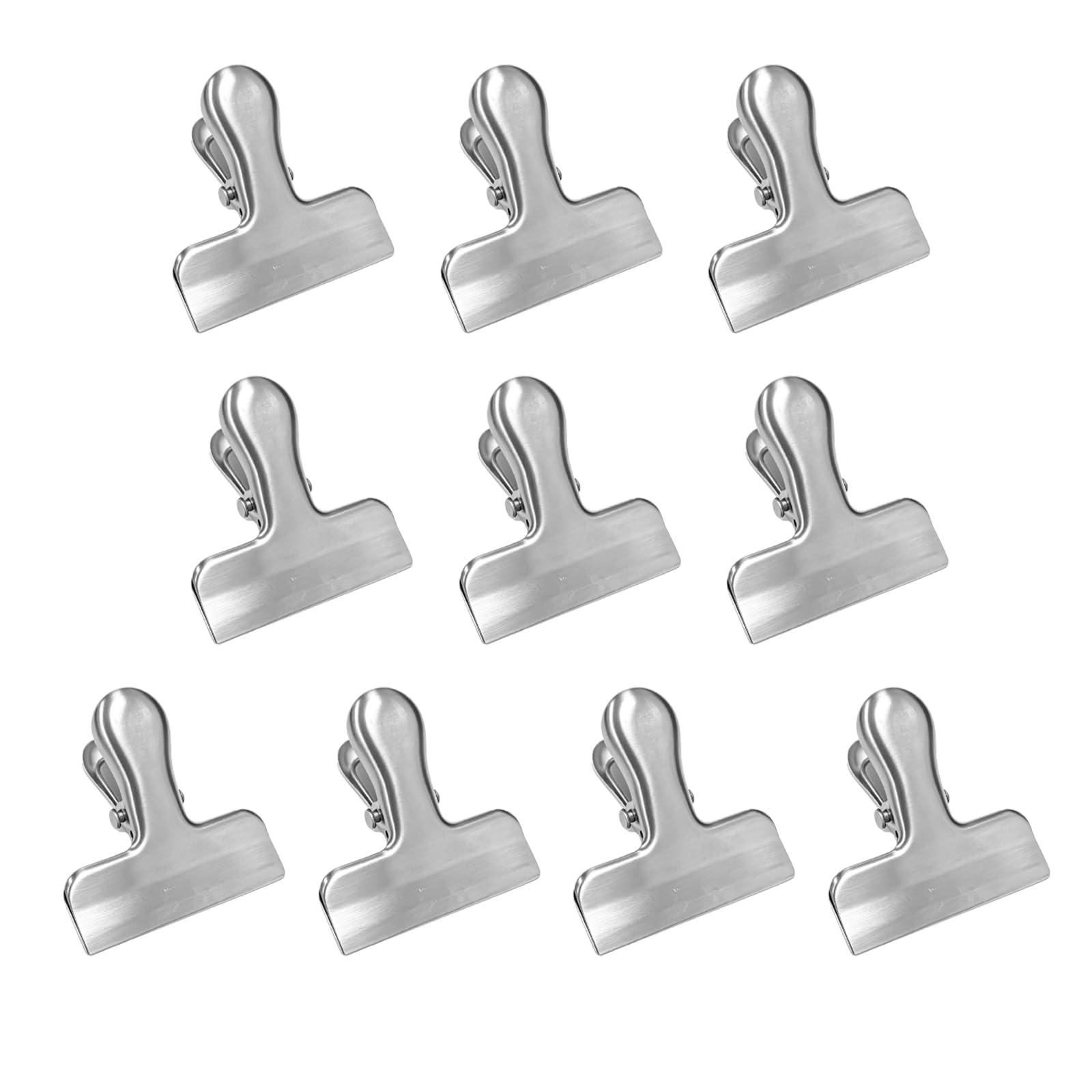 10 pcs Stainless Steel Chip Bag Clips, CNYMANY 2.2" Heavy Duty Air Tight Seal Grip Coffee Food Bag Clamps for Office Kitchen Home Use