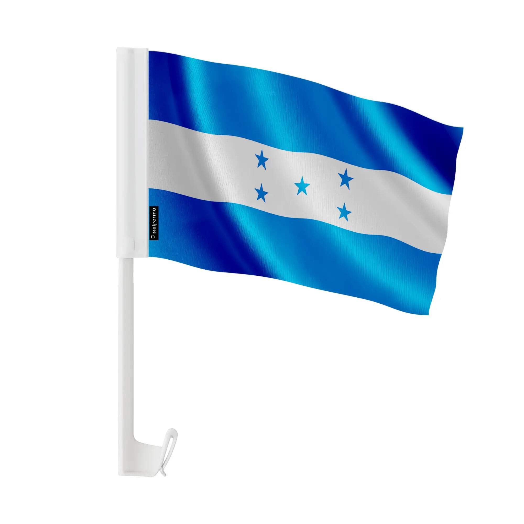 Drapeau voiture Honduras 30x45 cm en tissu polyester avec support de vitre auto