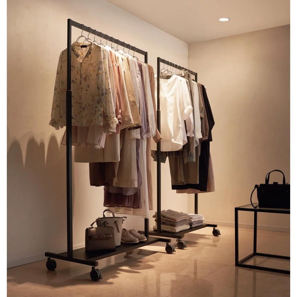 dinos ハンガーラック パイプハンガー 衣装 ラック ポールハンガー dinos（ディノス） 幅と高さが伸縮する 押し入れ頑丈ハンガー 一間用