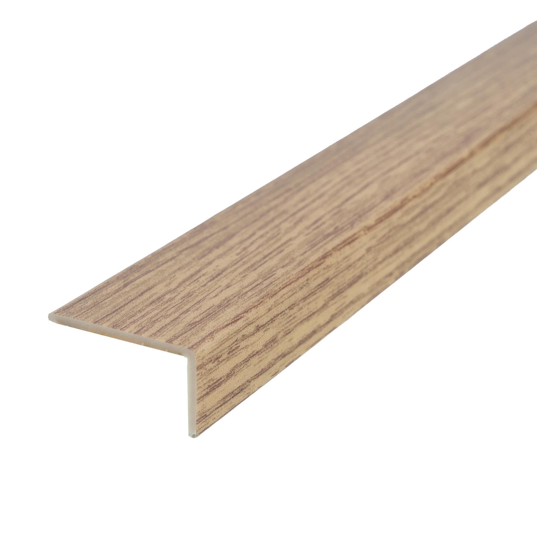 IANPAV UPVC Wood Effect Stair Edge Nosing Trim PVC Self-Adhesive 1000mm x 35mm x 20mm E33, Elm