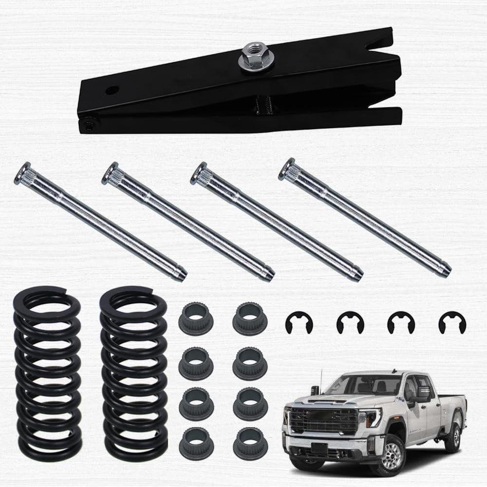 RULLINE Complete Door Hinge Repair Kit for Chevy GMC - Includes Pin, Bushing, Spring, and Tool - Compatible with C1500 C2500 K1500 K2500 K3500 Suburban Tahoe Jimmy Yukon 1988-2002